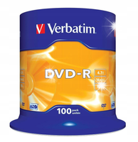 Płyta DVD-R Verbatim 4,7GB 100szt (cake 100) MattSilver