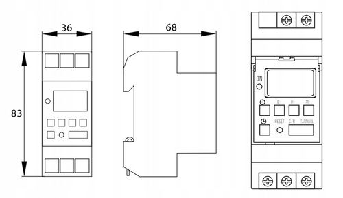 PROGRAMATOR ZEGAR CZASOWY TYGODNIOWY TH35 230V na Arena.pl