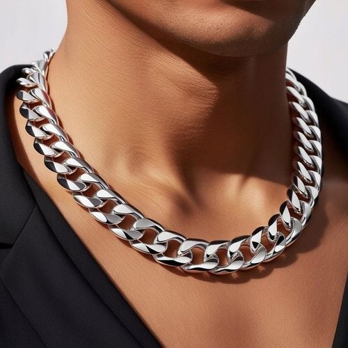 SREBRNY Łańcuszek Męski Naszyjnik Pancerka Dla Mężczyzny Chłopaka GRUBY na Arena.pl