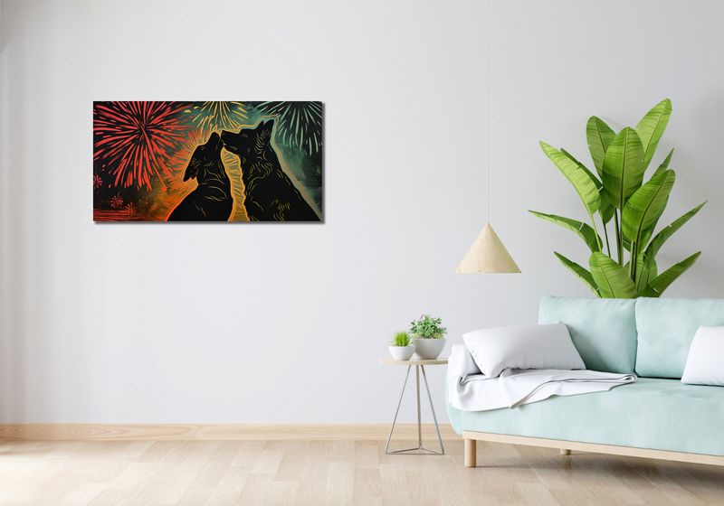 Obraz 100x50cm Psi Uścisk zdjęcie 2