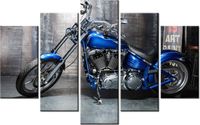 70 100CM OBRAZ 5 ELEM CHROMOWANY MOTOCYKL DRUK PŁÓTNO