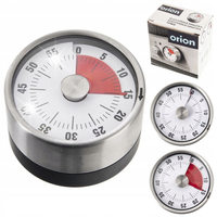 MINUTNIK KUCHENNY ANALOGOWY Z MAGNESEM TIMER STALOWY 6 CM DO GOTOWANIA