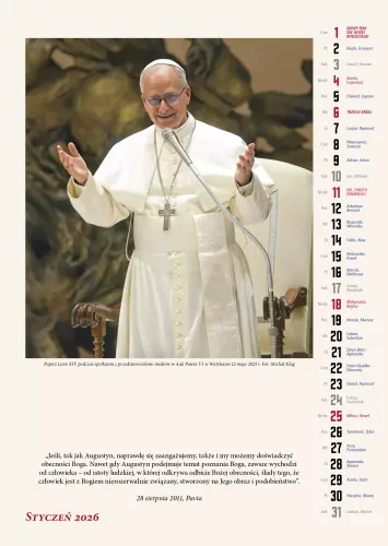Kalendarz 2026 Ścienny. Leon Xiv na Arena.pl