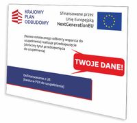 Tabliczka KPO Krajowy Plan Odbudowy Silos TWOJE DANE A3 PCV UV 3mm 42x30 cm