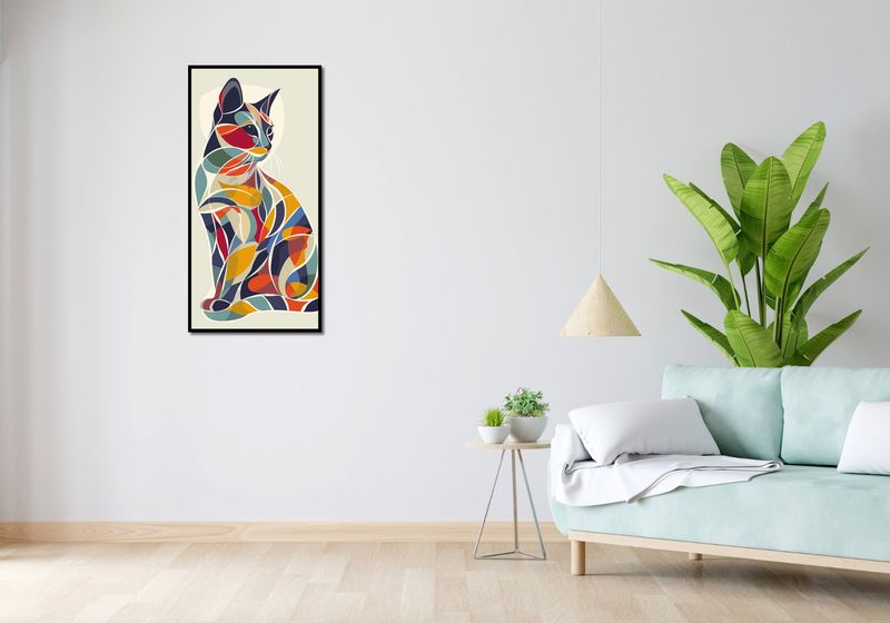 Plakat 50x100cm Kalejdoskopowy Kot zdjęcie 4
