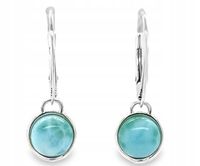 Kolczyki srebrne z larimarem WISZĄCE zapięcie angielskie LARIMAR 925 FILM