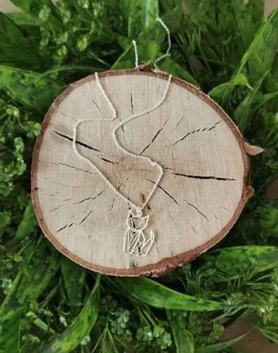 KOMPLET BIŻUTERII SREBRNEJ Z KOTKIEM KOTY KOTKI ORIGAMI 925 na prezent na Arena.pl