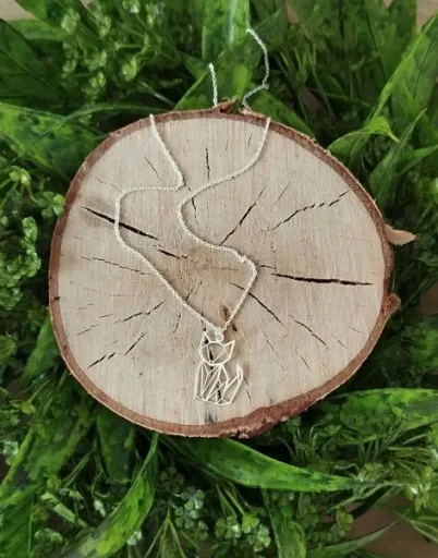 KOMPLET BIŻUTERII SREBRNEJ Z KOTKIEM KOTY KOTKI ORIGAMI 925 na prezent zdjęcie 3