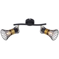 LAMPA ścienna PURRA 54814-2 Globo rustykalna OPRAWA kinkiet klatki druciane industrialne czarne złote