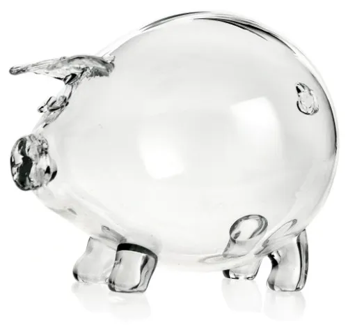 BEZBARWNA szklana ŚWINKA skarbonka przezroczysta na Arena.pl