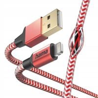 Kabel HAMA Ładujący/data Reflected USB typ A - Lightning 1.5m Czerwony