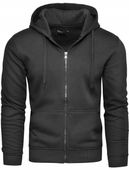 Bluza męska rozpinana na letnie wieczory zasuwana z kapturem Czarna L