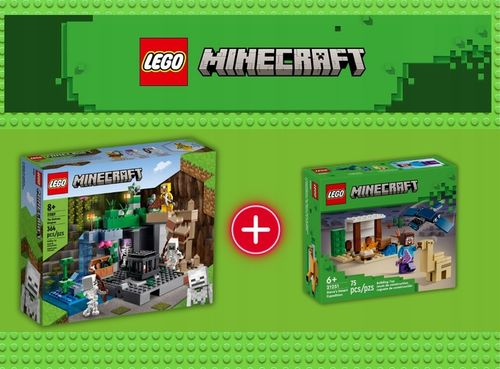LEGO MINECRAFT Loch szkieletów 21189+Pustynna wyprawa Steva 21251 MAINCRAFT na Arena.pl