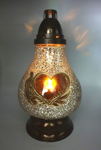 Znicz Lampion Karafka Mirror Złoty Serce Witraż na Arena.pl