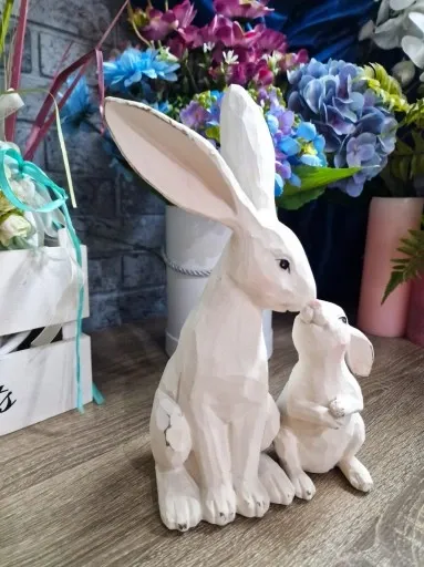 FIGURKA WIELKANOCNY ZAJĄC KRÓLIK Z MŁODYM model VI zdjęcie 3