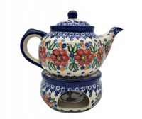 CZAJNIK Z PODGRZEWACZEM CERAMIKA BOLESŁAWIEC