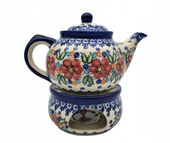 CZAJNIK Z PODGRZEWACZEM CERAMIKA BOLESŁAWIEC