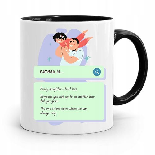 Kubek Czarny Prezent Na Dzień Ojca Father Is... Z Nadrukiem Ze Zdjęciem na Arena.pl
