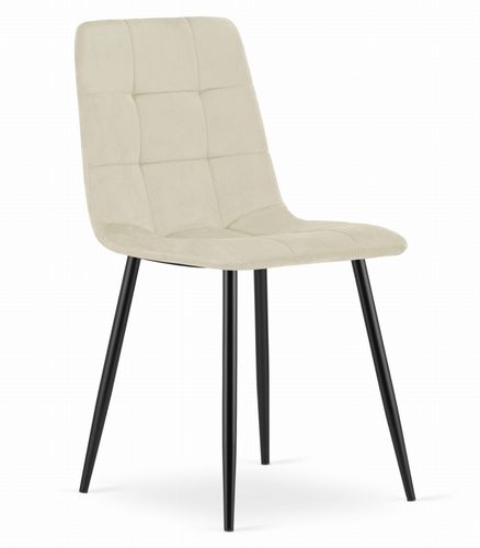 Krzesło KARA - jasny beż aksamit / nogi czarne x 4 na Arena.pl