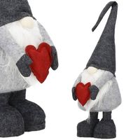 Skrzat 63-80cm ozdoba świąteczna, krasnal świąteczny, gnom na teleskopowych nóżkach szary