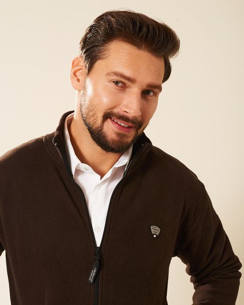 Sweter męski bawełniany brązowy Platon Rozmiar - 3XL zdjęcie 3