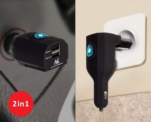 Maclean Ładowarka samochodowa domowa 2xUSB MCE127 na Arena.pl