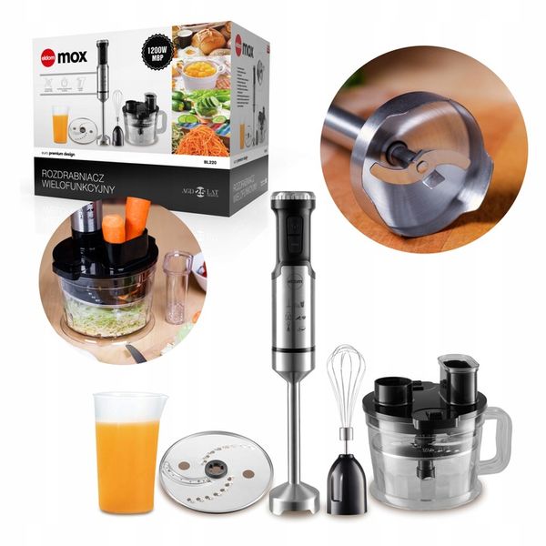 BLENDER RĘCZNY MIKSER WIELOFUNKCYJNY ELDOM BL220 TURBO 1200W +AKCESORIA zdjęcie 1