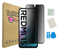 Szkło prywatyzujące do XIAOMI REDMI 15 4G 5G na ekran czarna ramka privacy