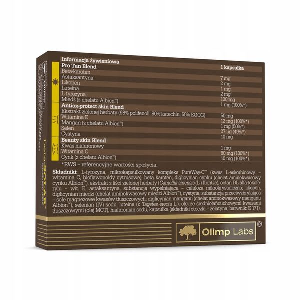 Suplement diety Olimp Labs Beta-Solar 30 kapsułek zdjęcie 3