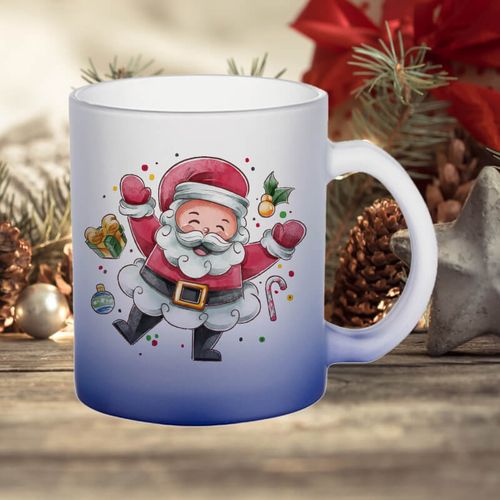 Kubek z mrożonego szkła z granatowym dnem z Twoim nadrukiem na Arena.pl