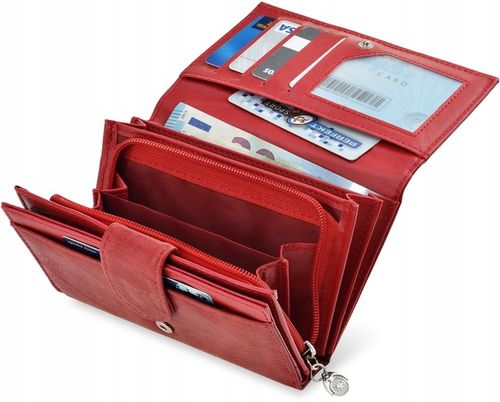 PORTFEL Damski PORTMONETKA Z SUWAKIEM SKÓRZANA Klasyczna NA ZAMEK KOLORY na Arena.pl