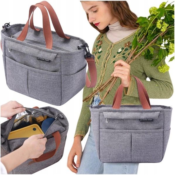 LUNCH BOX Termiczna Torba na napoje jedzenie Śniadanie duża podróżna zdjęcie 1