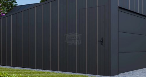Garaż blaszany 6x6m brama segmentowa drzwi blacha na rąbek dach GP645 na Arena.pl