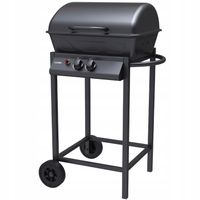 LUND GRILL GAZOWY OGRODOWY 2 PALNIKI 5,5KW CZARNY DUŻY CHROMOWANY RUSZT