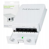 Extender POE SWITCH POE ZEWNĘTRZNY DO KAMER 5 PORTÓW 1xPoE IN 4xPoE 90W