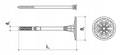 KOŁKI ŁĄCZNIKI IZOLACJI DO STYROPIANU 26cm 100 szt na Arena.pl