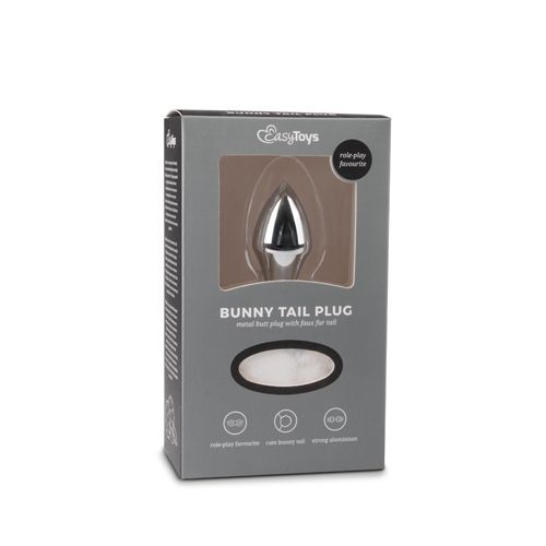 bunny tail plug no. 1   silver/whitekorek analny na Arena.pl