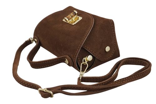 Mała torebka zamszowa wizytowa - Brązowa na Arena.pl