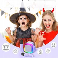 Bezprzewodowy Zestaw do Karaoke dla Dzieci LED Głośnik Bluetooth +Mikrofony
