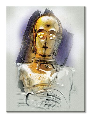 Gwiezdne Wojny Star Wars: The Last Jedi (C-3PO Brushstroke) - obraz na płótnie 60x80 cm na Arena.pl