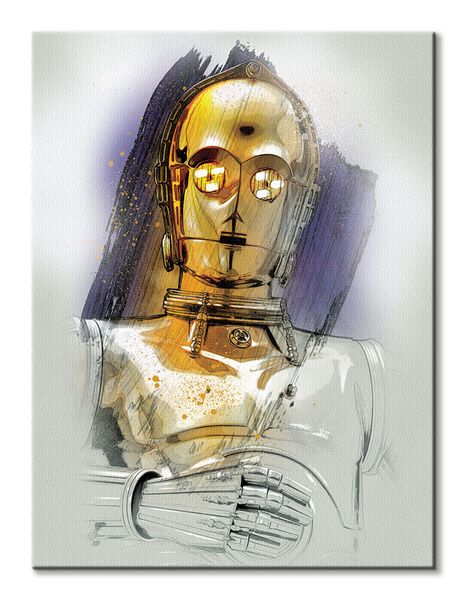 Gwiezdne Wojny Star Wars: The Last Jedi (C-3PO Brushstroke) - obraz na płótnie 60x80 cm zdjęcie 2
