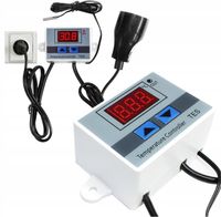 TERMOSTAT ELEKTRONICZNY CYFROWY REGULATOR TEMPERATURY + gniazdo + wtyk 230V