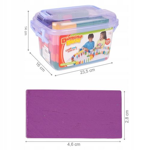 KLOCKI DOMINO KOLOROWE DREWNIANE EDUKACYJNE GRA ZRĘCZNOŚCIOWA 200 ELEMENTÓW na Arena.pl