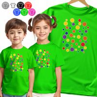 KOSZULKA DZIECIĘCA TSHIRT - KOLOROWE KROPKI KROPKA NA DZIEŃ KROPKI - 122 S