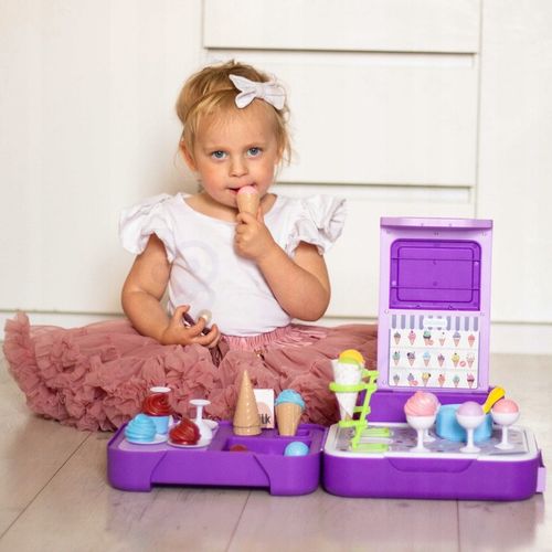 SKLEP LODZIARNIA 3w1 KUCHNIA WALIZKA LODY ZESTAW CUKIERNIA SŁODKOŚCI WOOPIE na Arena.pl