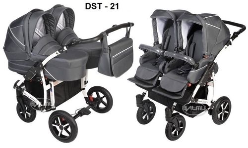 WÓZEK DLA BLIŹNIĄT DORJAN DANNY TWIN 3W1 + PRAKTYCZNE KUFERKI na Arena.pl