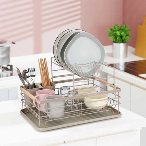 suszarka do naczyń z ociekaczem i tacą e-8190 beżowa na Arena.pl