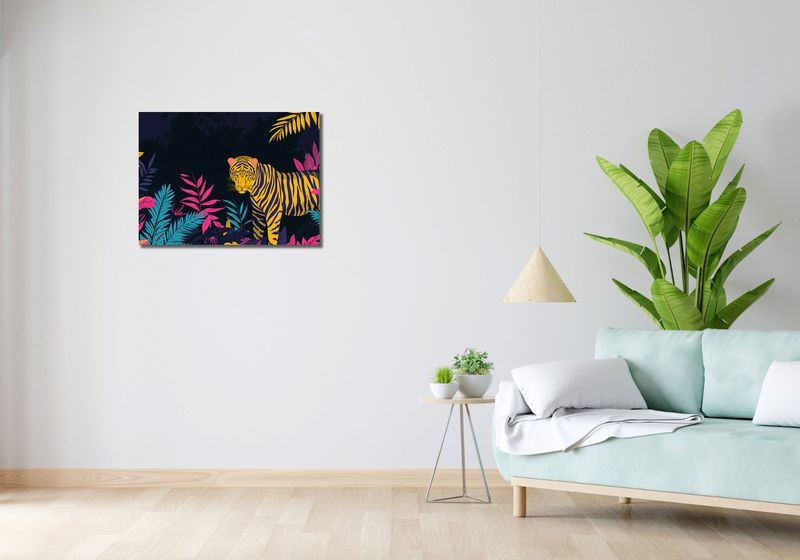 Obraz 70x50cm Tygrys w Rozdarciu zdjęcie 2