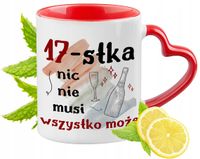 17 Urodziny Czerwony Z Uszkiem W Kształcie Serca Na Prezent