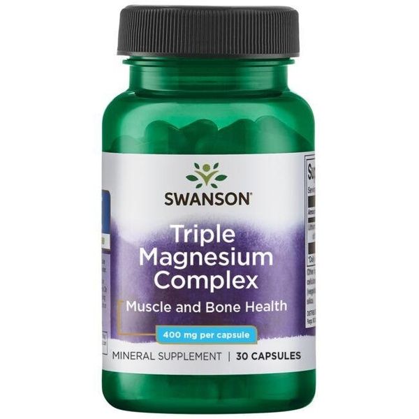 SWANSON Triple Magnesium complex 400 mg (30 kaps.) zdjęcie 1